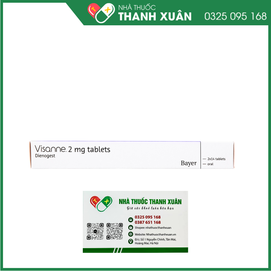 Visanne 2mg tablets trị lạc nội mạc tử cung